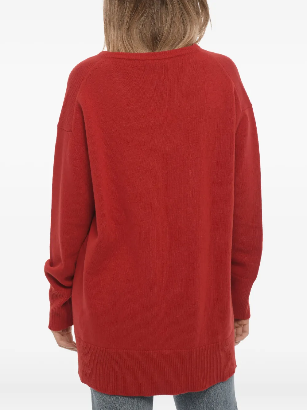 ASPESI V-neck wool sweater Rood