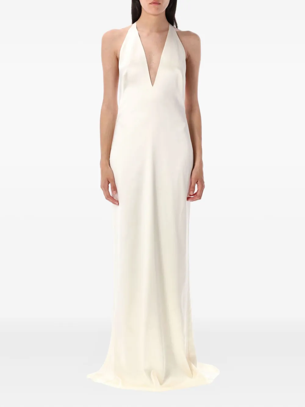 Ralph Lauren Collection halterneck backless gown Beige