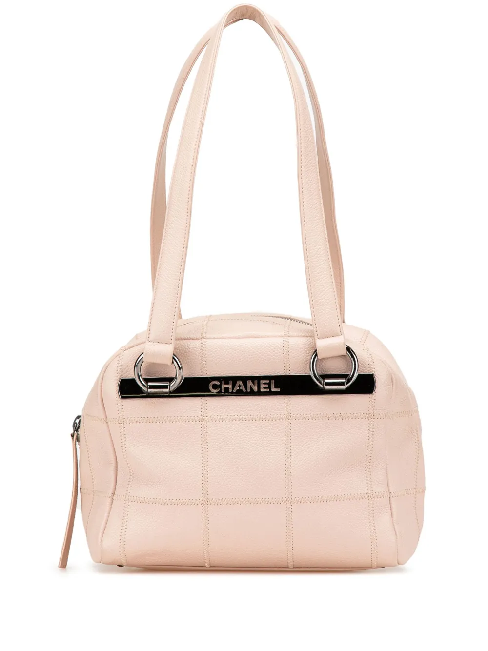 CHANEL Pre-Owned 2004-2005 スモール チョコバー キャビア LAX ボウラー ショルダーバッグ - ブラウン CHANEL Pre-Owned 2004-2005 スモール チョコバー キャビア LAX ボウラー ショルダーバッグ - ブラウン