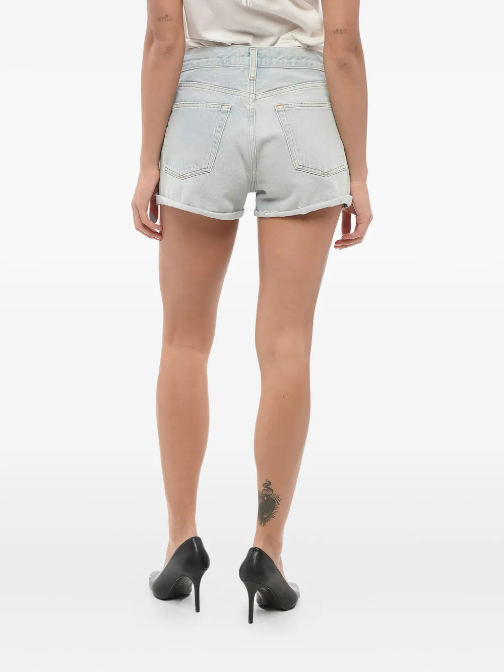 AGOLDE Spijkershorts met cuffs Blauw