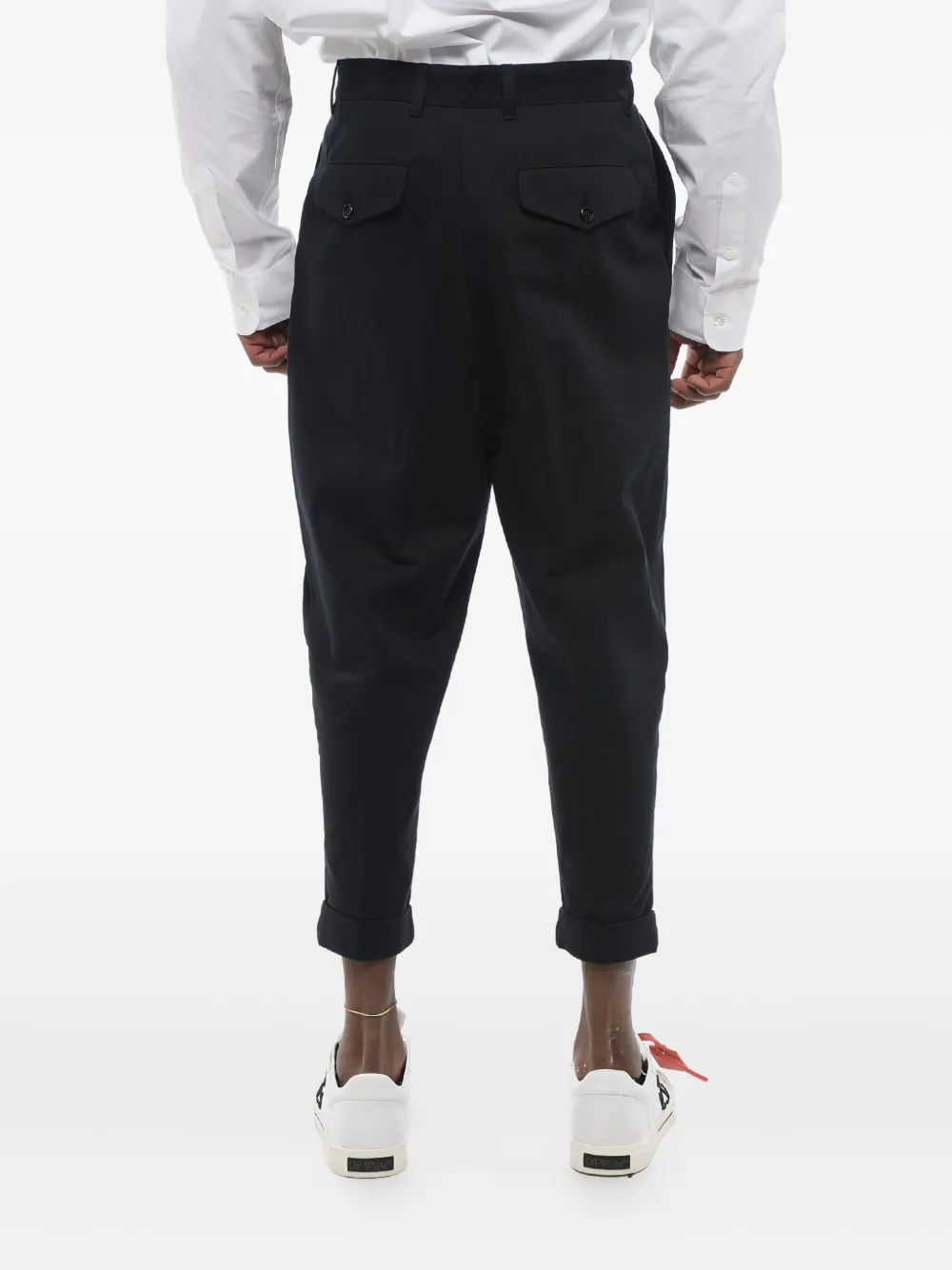 AMI Paris pleated tapered trousers Zwart