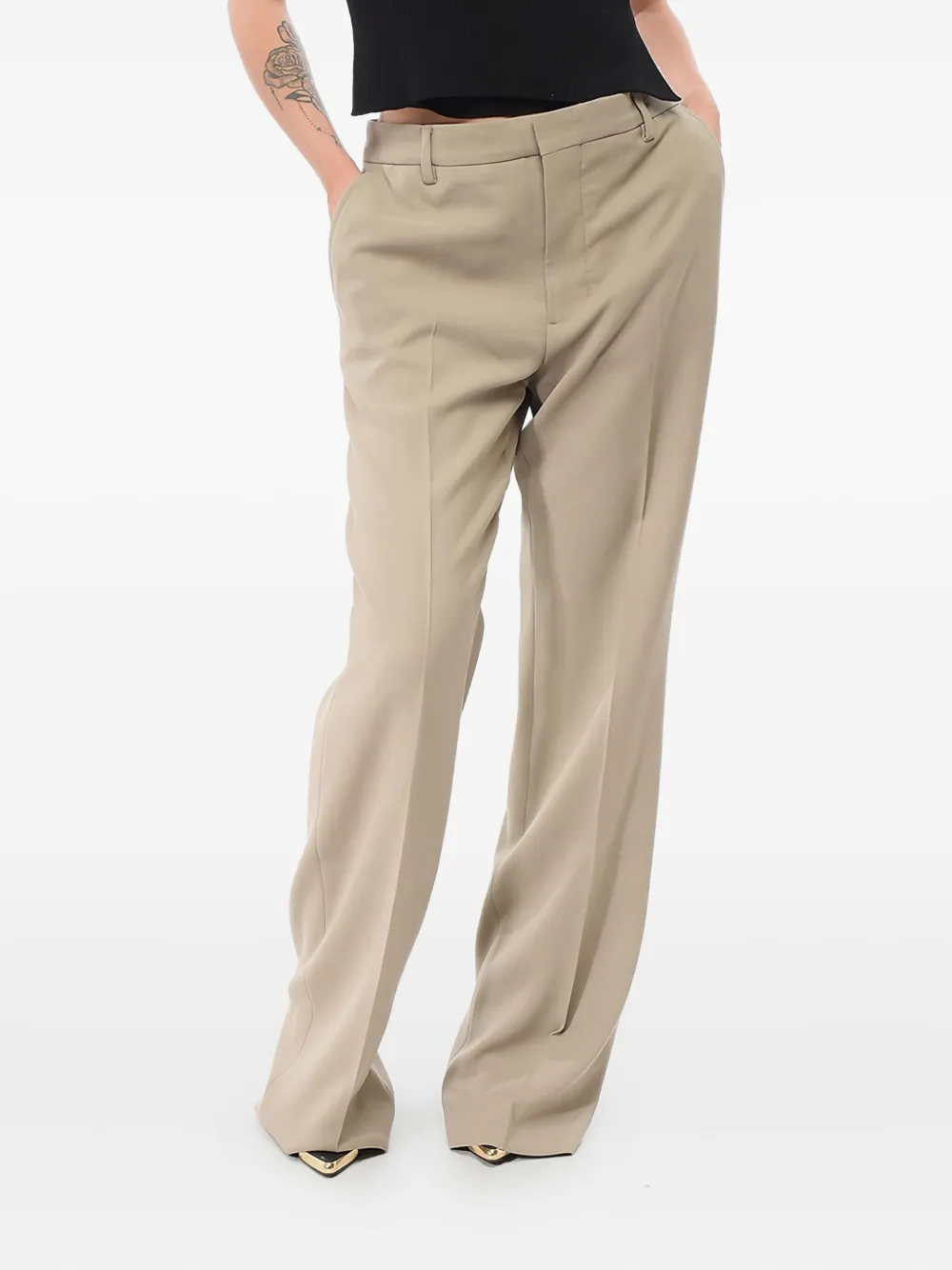 AMI Paris Broek met vier zakken Beige