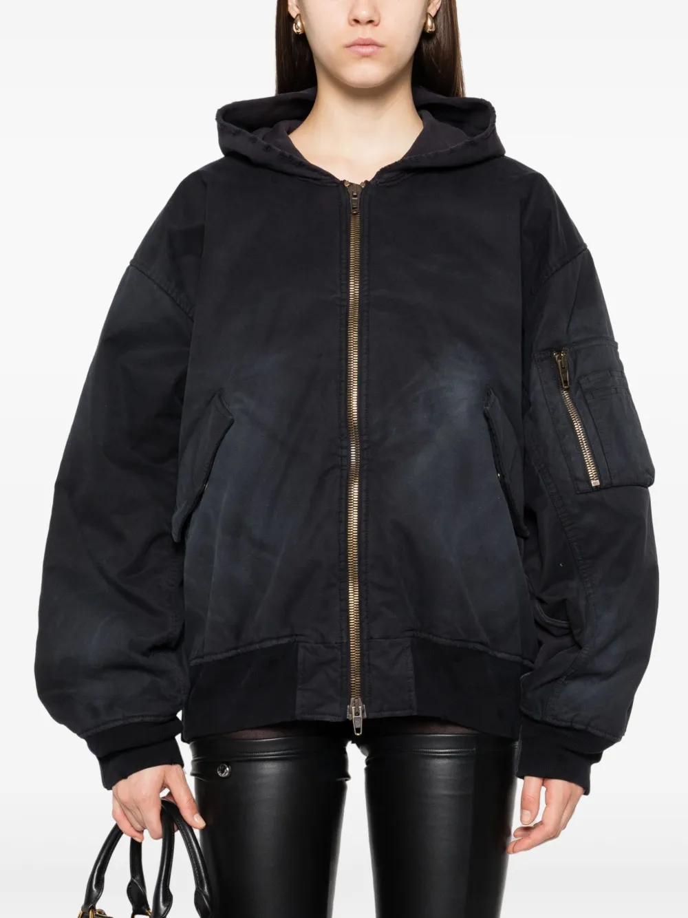 Balenciaga Katoenen jack met capuchon Zwart