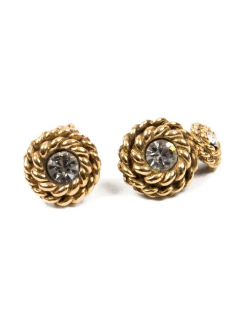 CHANEL Pre-Owned 1980s crystal-embellished cufflinks