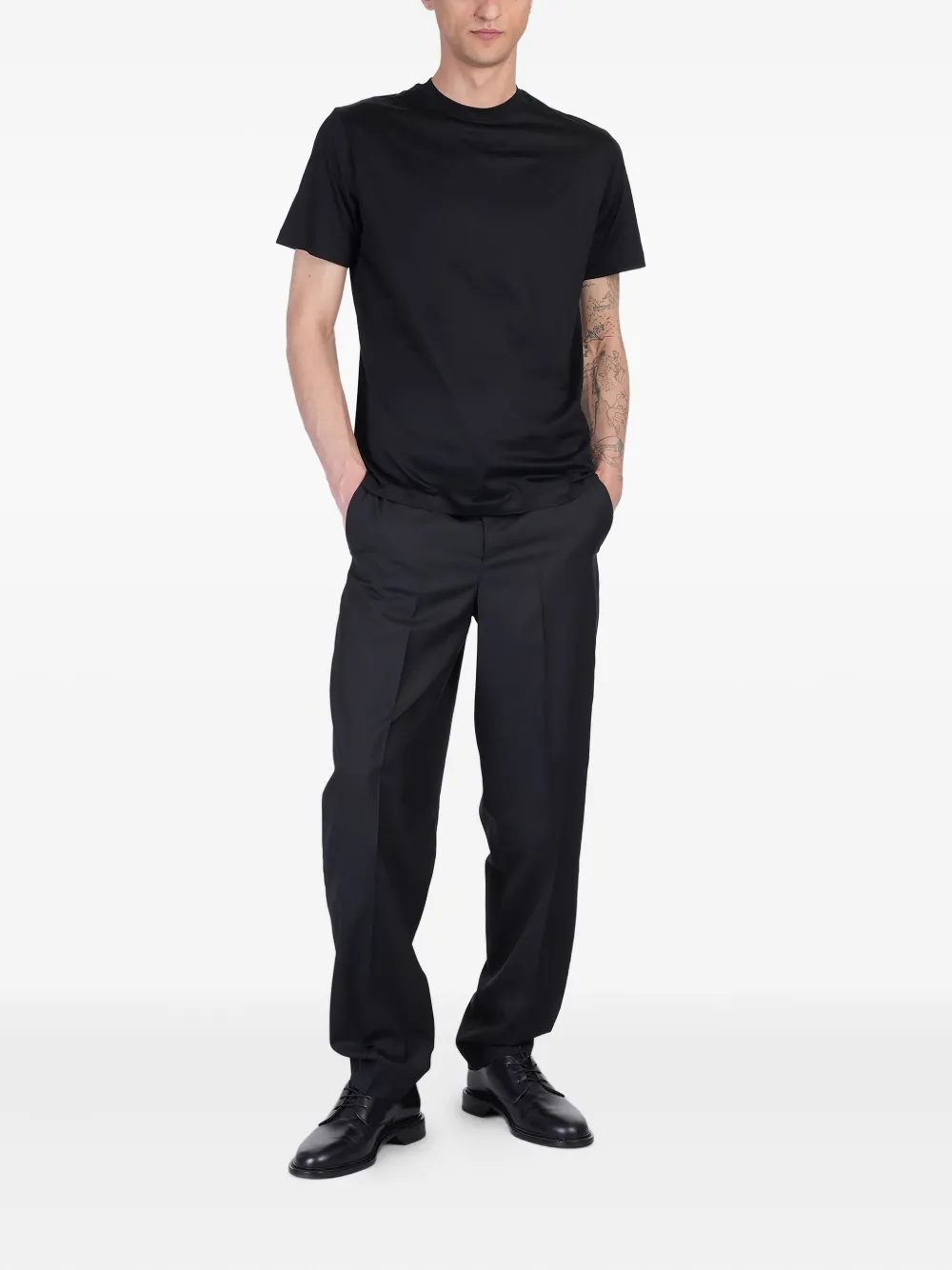 Tokyo James round-neck cotton T-shirt - Zwart
