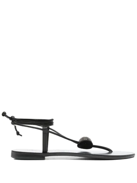 Nicolas Lainas Emmy Lou embellished tie-up flat sandals