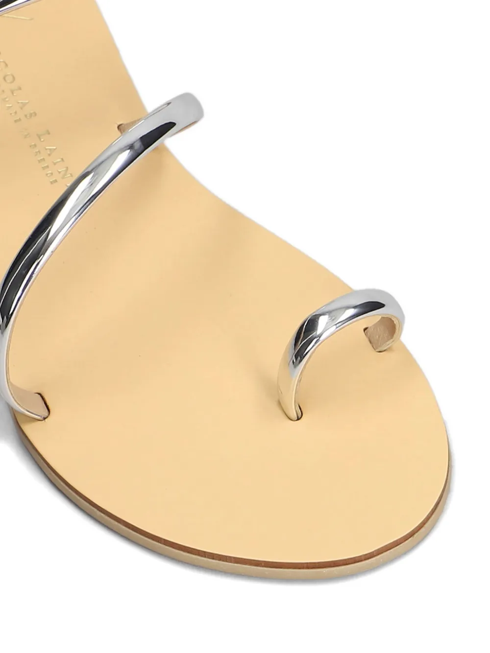 Nicolas Lainas Leren sandalen Zilver