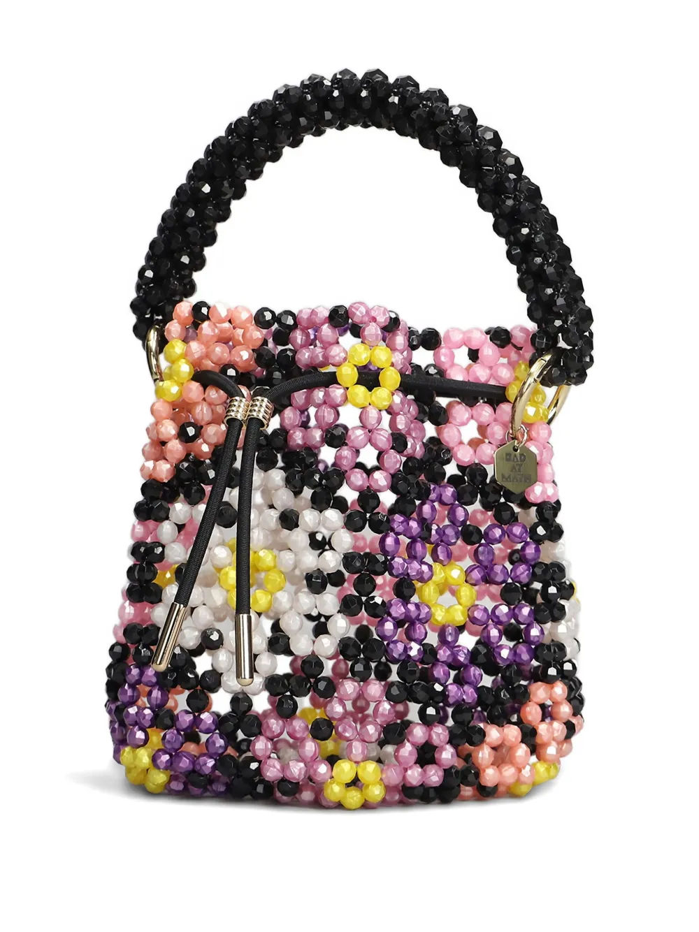 Bad At Math Lai Beuteltasche Mit Perlenblume In Black