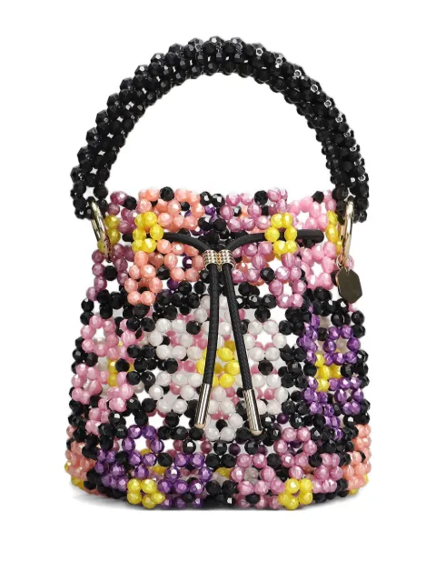 Bad at math Lai beaded-flower bucket bag