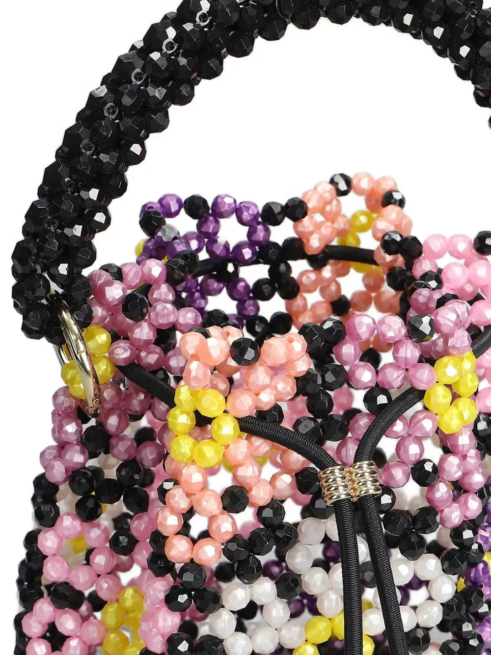 Bad At Math Lai Beuteltasche Mit Perlenblume In Black