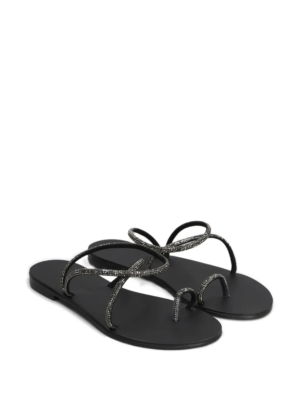 Nicolas Lainas Arch Ithaca platte sandalen Zwart