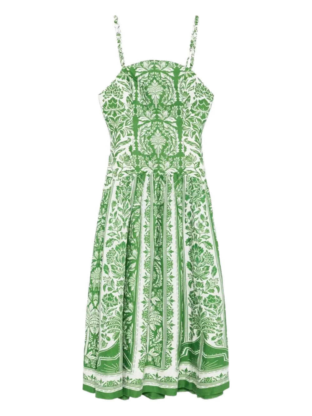 FARM Rio Midi-jurk met bloemenprint Groen