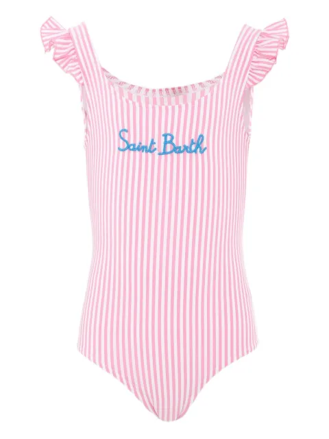MC2 Saint Barth Kids Clio ruffled striped swimsuit