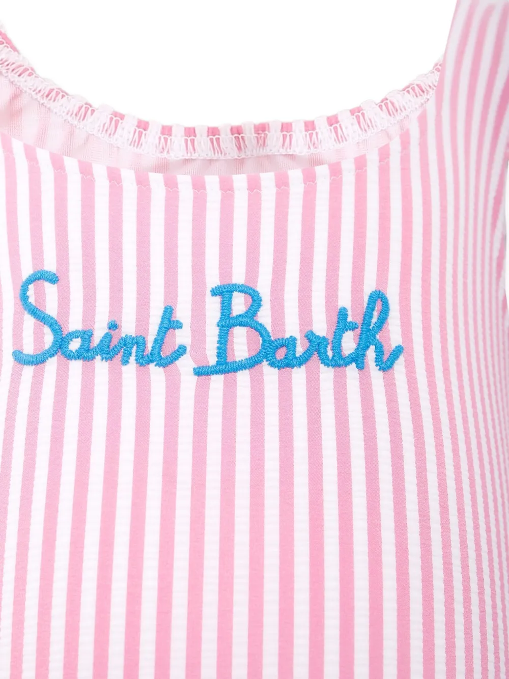 MC2 Saint Barth Kids Clio ruffled striped swimsuit Roze