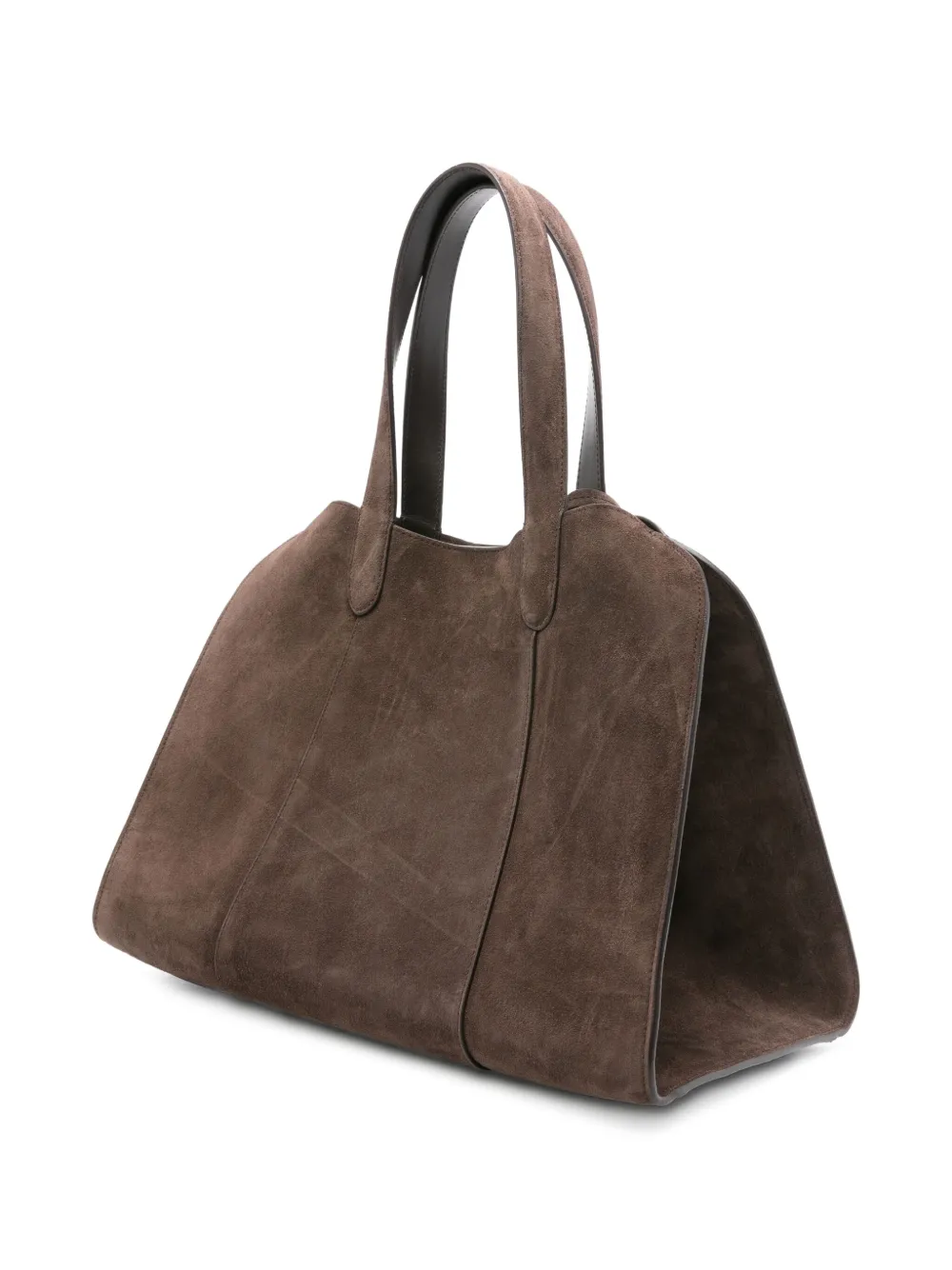 Giorgio Armani Suède shopper van kalfsleer Bruin