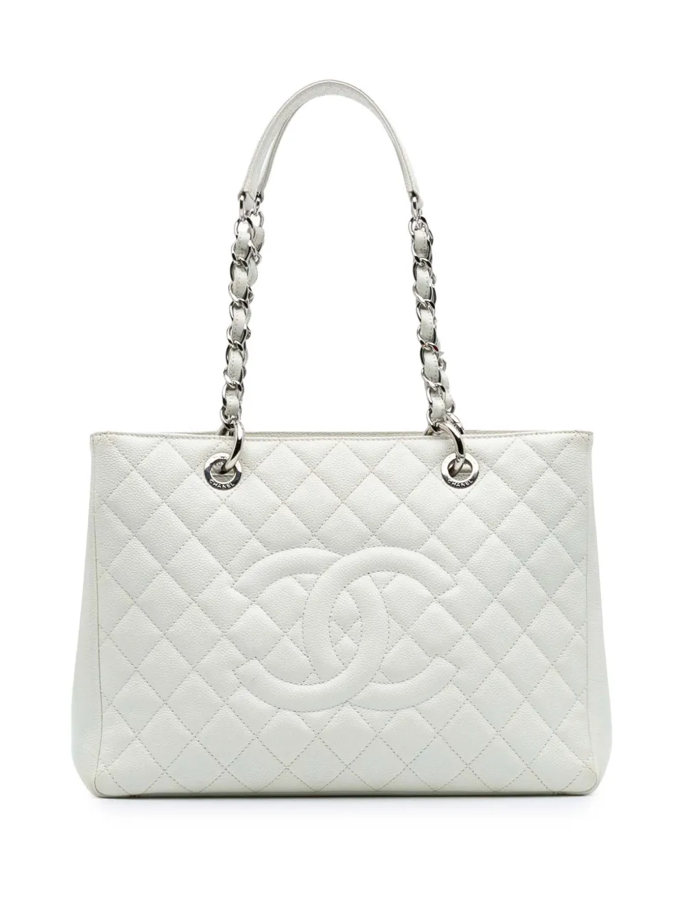 CHANEL Pre-Owned 2013-2014 Caviar Grand Shopping tote bag | White | Image 1