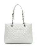 CHANEL Pre-Owned 2013-2014 Caviar Grand Shopping tote bag - White