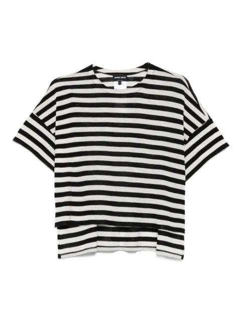 Giorgio Armani striped virgin-wool top