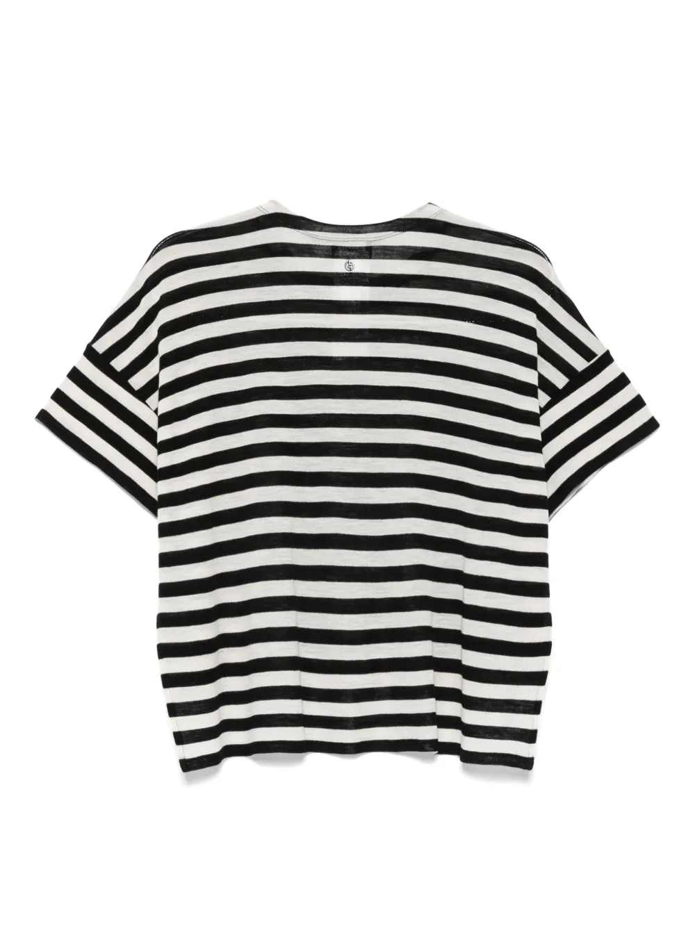 Giorgio Armani Gestreepte top van scheerwol Zwart