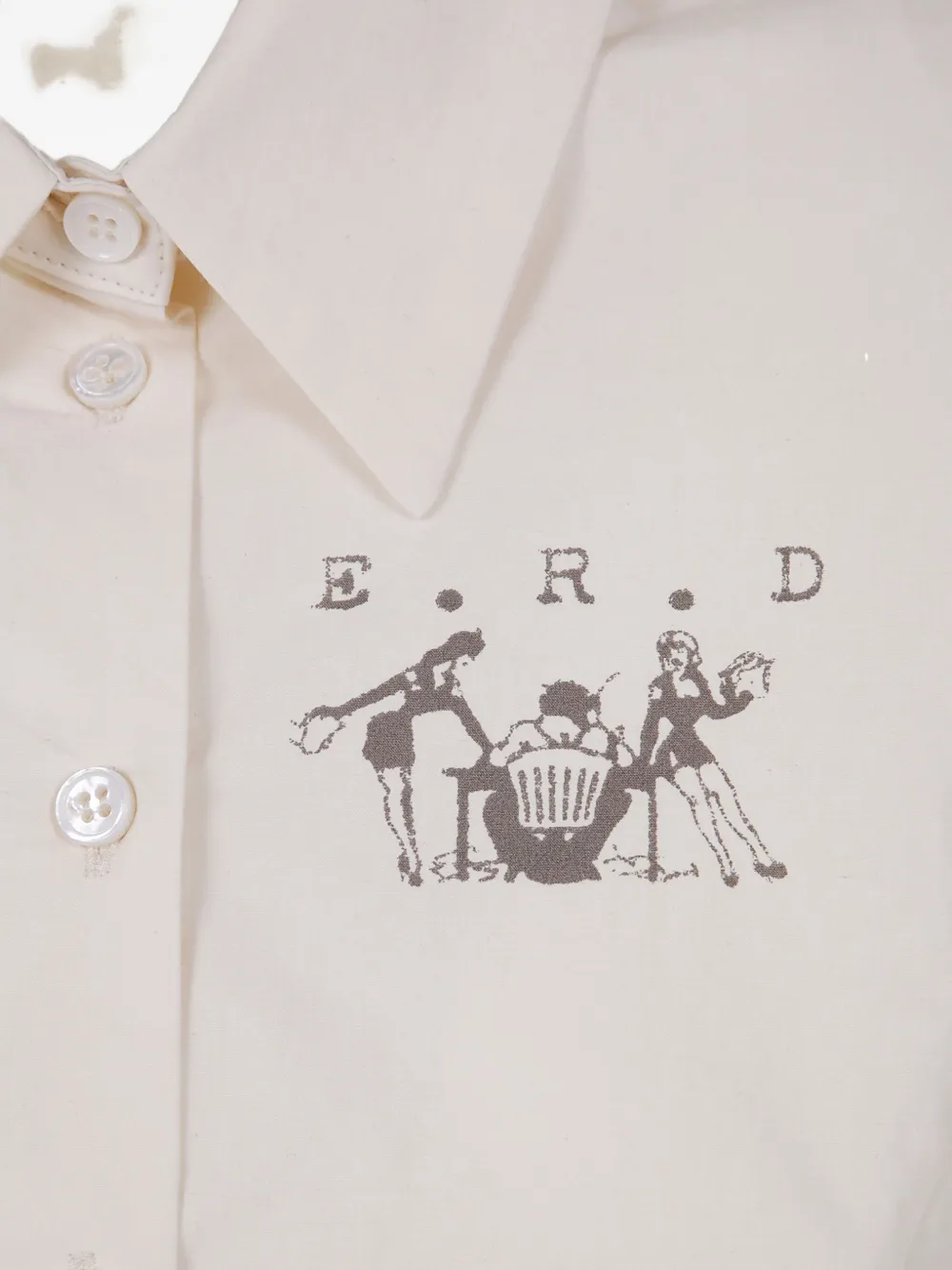 Enfants Riches Déprimés Geplooide shirtjurk met logoprint - Beige