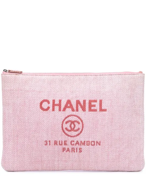 CHANEL Pre-Owned 2014 Large Raffia Deauville O Case clutch bag