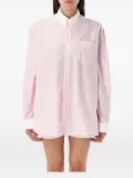 Sporty & Rich crest-embroidered striped shirt - Pink