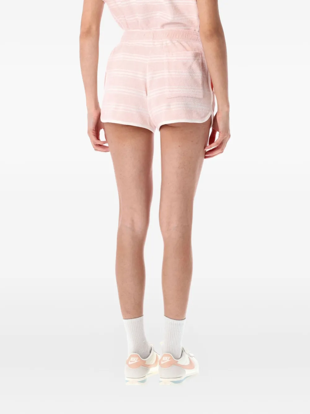 Sporty & Rich Terry striped shorts Roze
