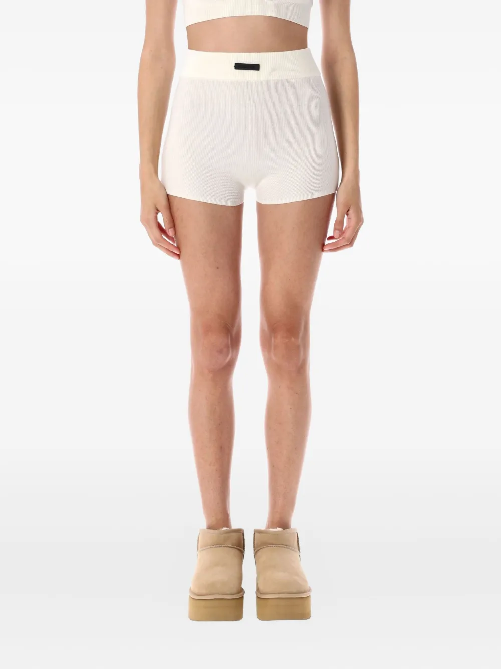 Essentials Logo-patch Ribbed Biker Shorts