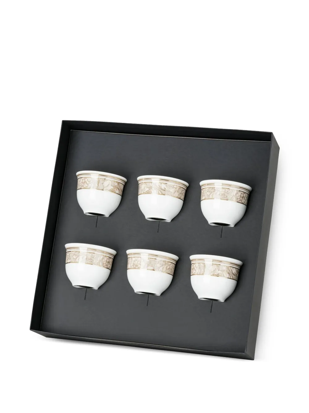 Versace Barocco-print coffee cup (set of six) - ニュートラル Versace Barocco-print coffee cup (set of six) - ニュートラル