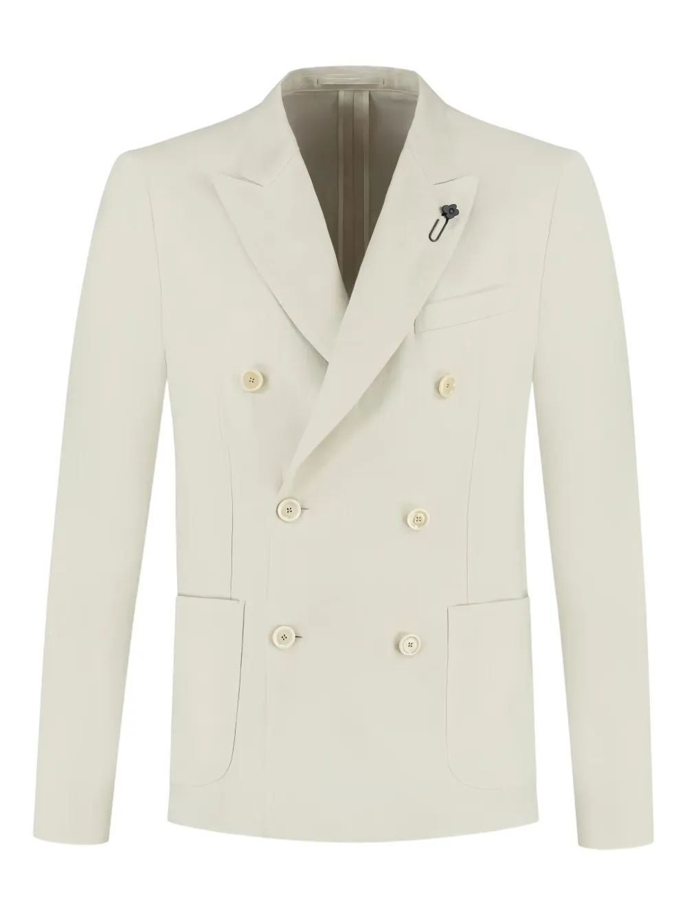 Lardini Blazer met dubbele rij knopen en zak Beige