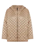 Max Mara quilted-pattern hooded jacket - Neutrals