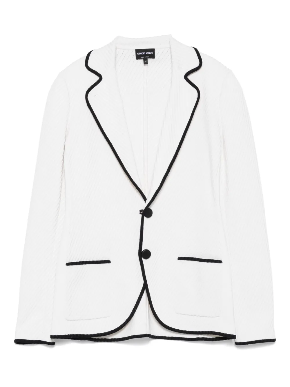 Giorgio Armani ribbed-trim blazer | White | Image 1