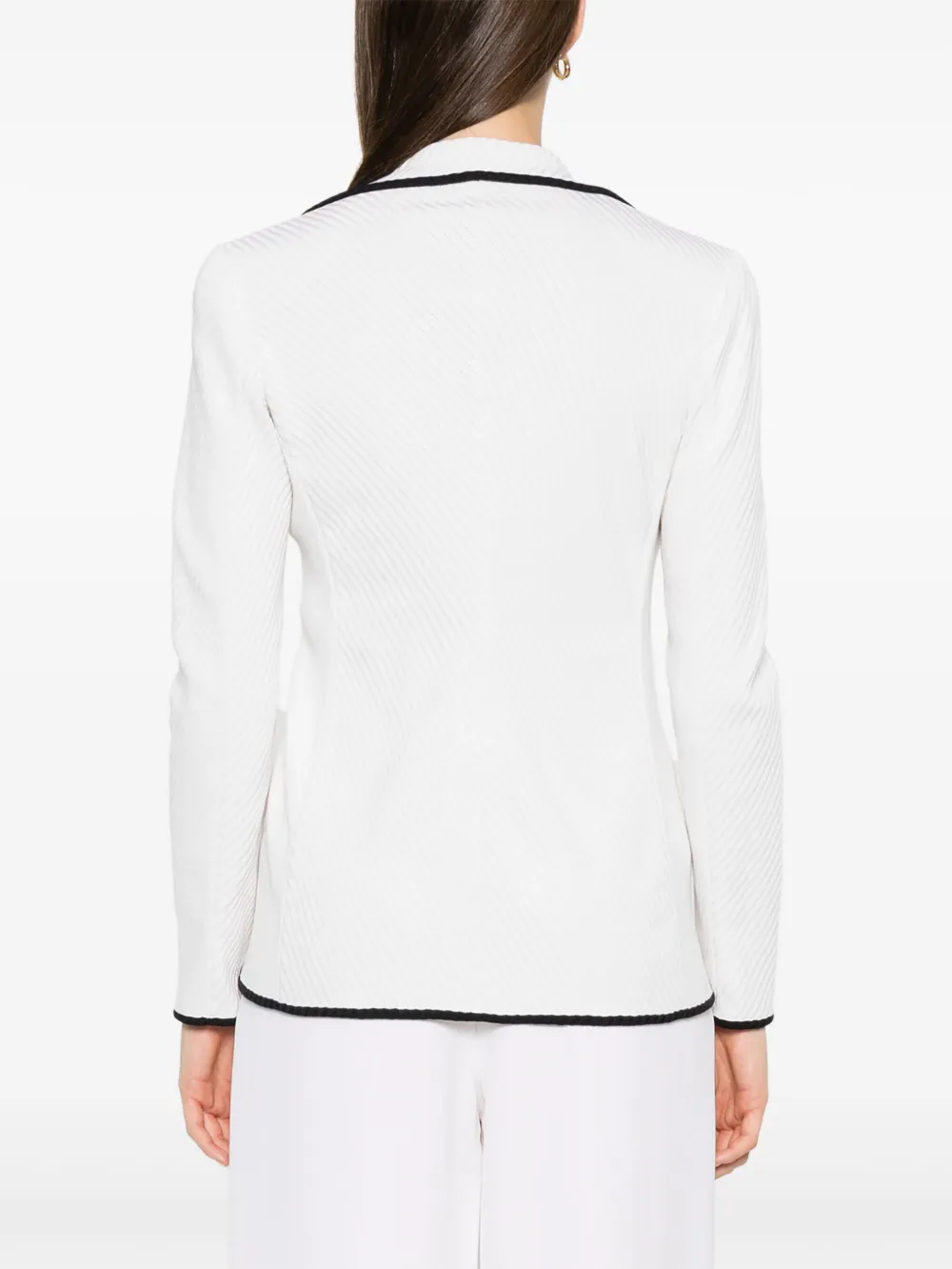 Giorgio Armani Blazer met geribbelde zoom Wit