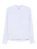 Giorgio Armani band-collar linen shirt - Blue