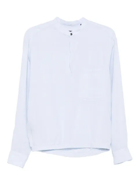 Giorgio Armani band-collar linen shirt