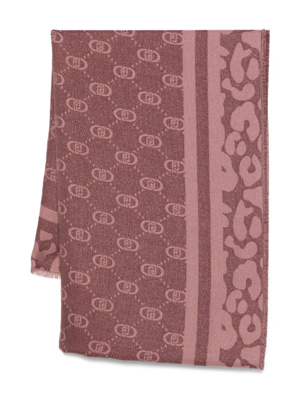 LIU JO monogram-logo Scarf Red FARFETCH IN