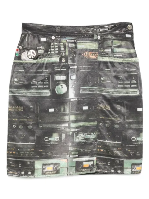 Moschino Pre-Owned 2000s cassette-tape print skirt