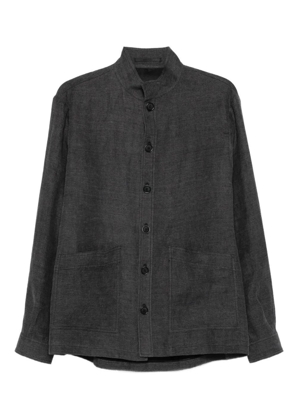Giorgio Armani Jack met opgestikte zak en bandkraag Grijs