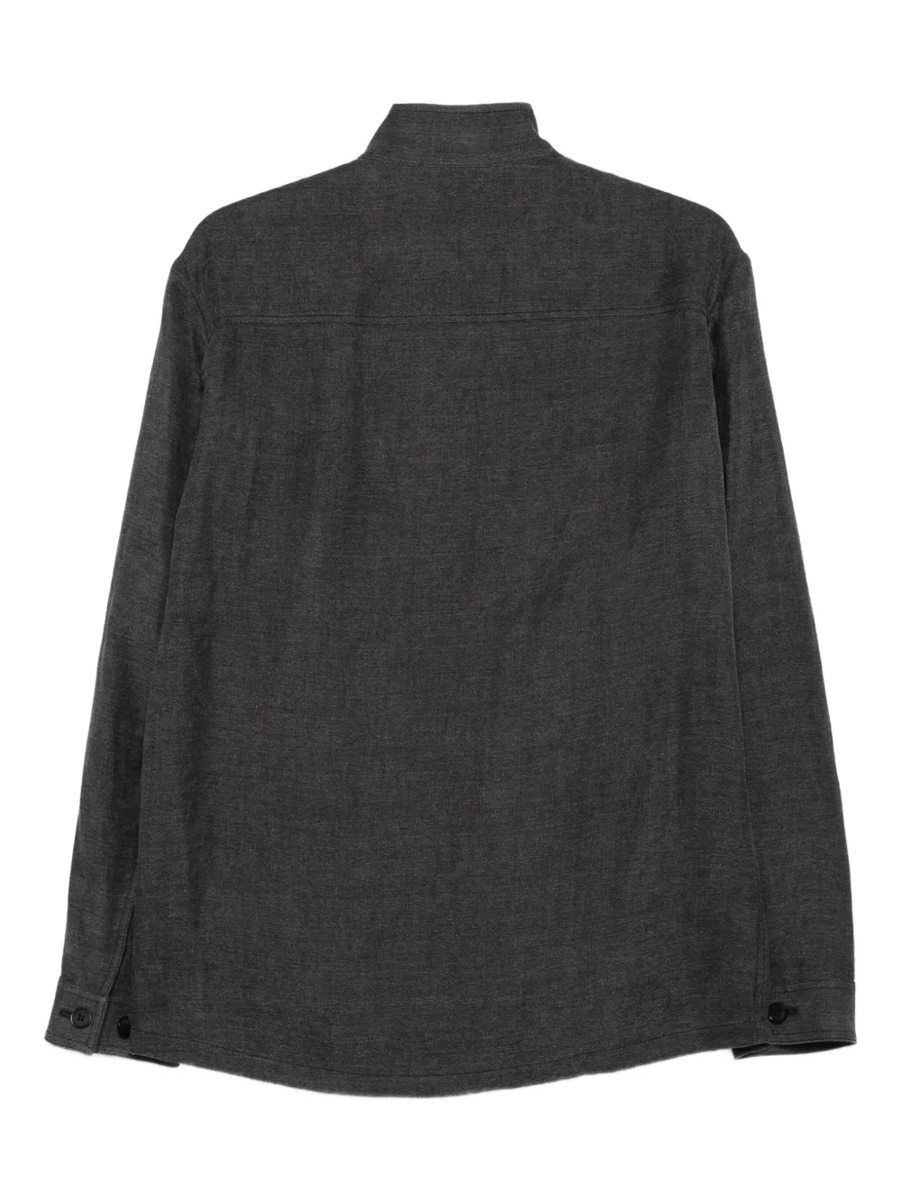 Giorgio Armani Jack met opgestikte zak en bandkraag Grijs