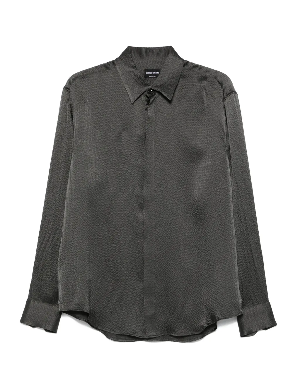 Giorgio Armani Zijden overhemd Grijs