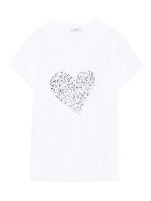 T-shirt en coton à imprimé cœur - LIU JO - Modalova