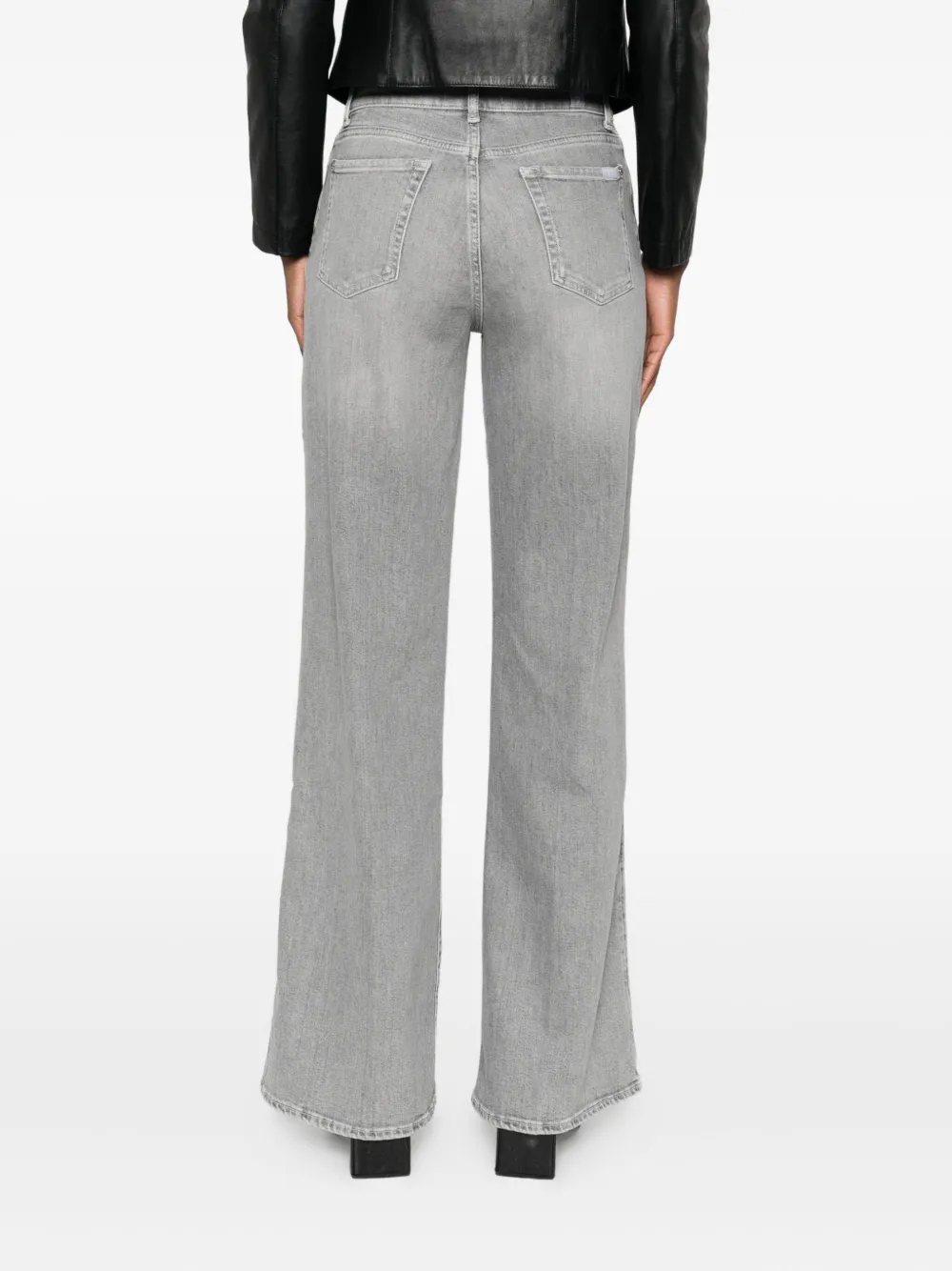 7 For All Mankind Lotta high waist jeans met wijde pijpen Grijs