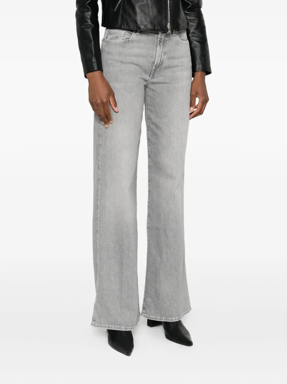 7 For All Mankind Lotta high waist jeans met wijde pijpen Grijs