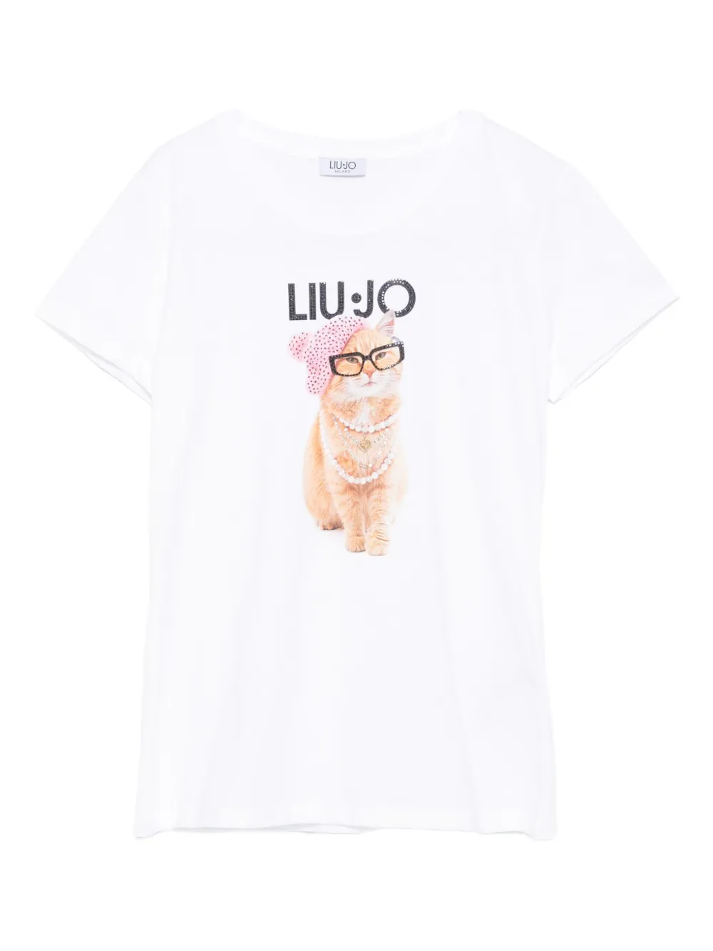 LIU JO T-shirt met kattenprint Wit