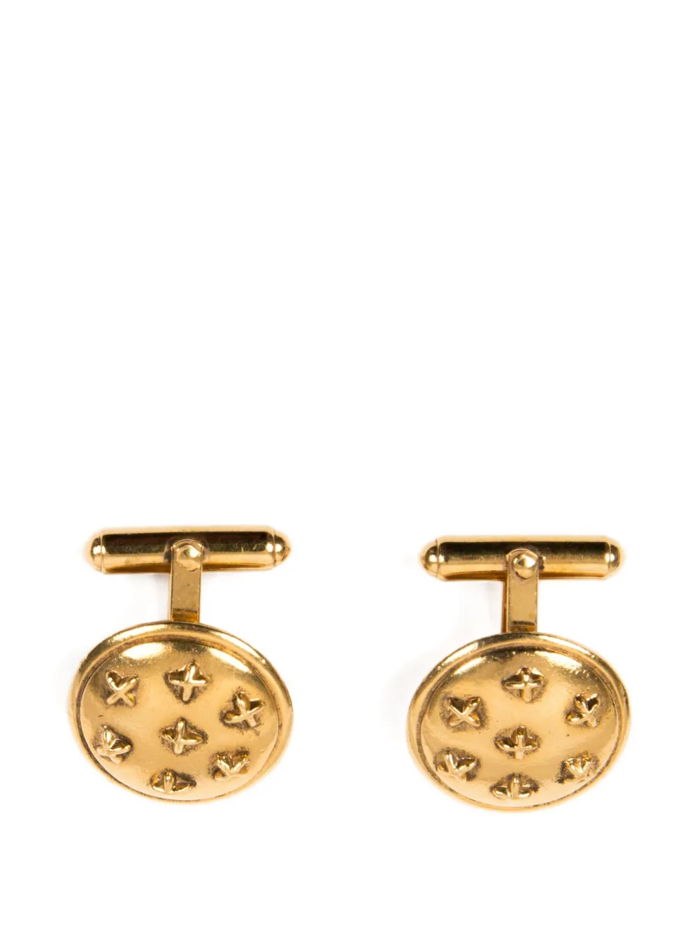 CHANEL Pre-Owned 1980s embossed cufflinks | Gold | Image 1