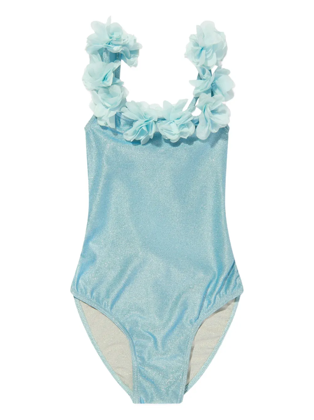 SELINIACTION KIDS floral-embellished swimsuit Blauw