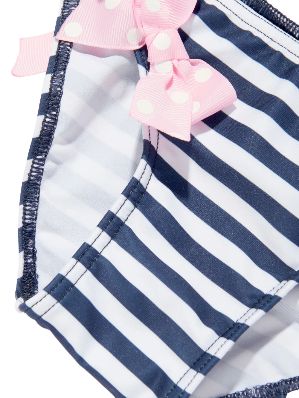 SELINIACTION KIDS Gestreepte bikini verfraaid met strik Blauw