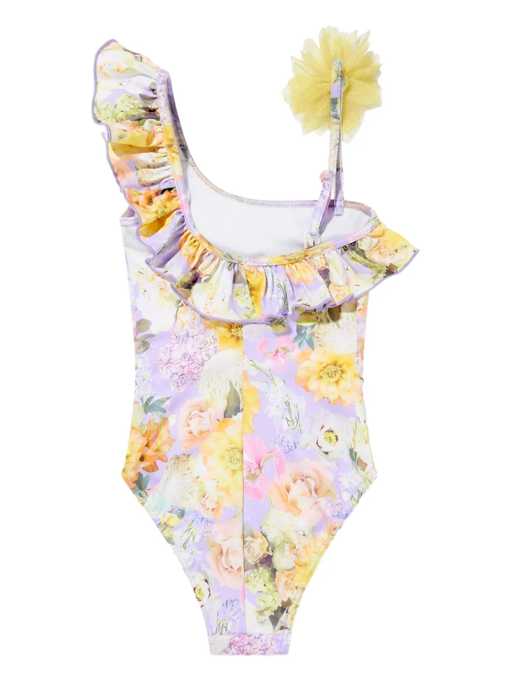 SELINIACTION KIDS Badpak met ruches en bloemenprint Geel