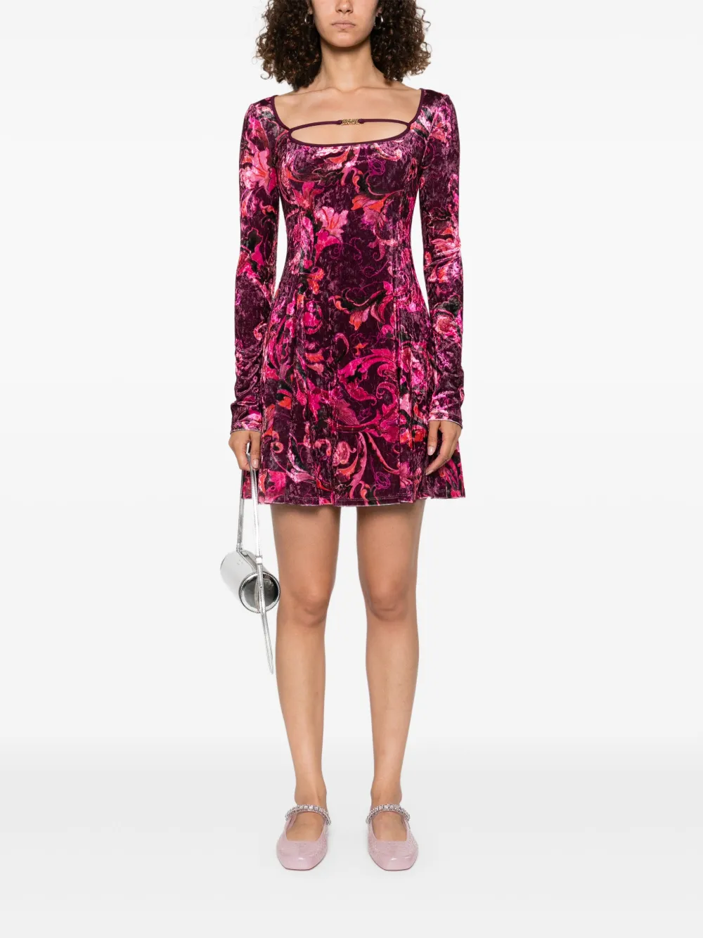 Versace Jeans Couture floral-print velvet mini dress | Day Dresses | Image 2
