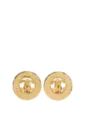 CHANEL Pre-Owned 1994 Gold Plated CC Round Clip On Earrings costume earrings